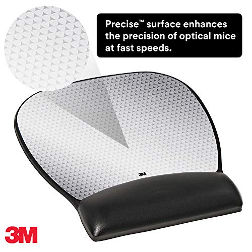 3M Precise Mouse Pad with Gel Wrist Rest, Vertex, 9.2 in x 8.7 in