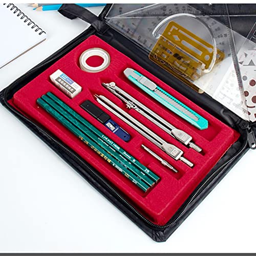 OREKPOT Compass Geometry Tool Portable Precision Geometry Anomaly Drawing Tool Math Geometry Kit Combination Plotter Office Supplies Circle Drawing Tool