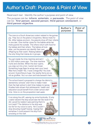 NewPath Learning Author’s Craft: Purpose & Point of View Learning Center Game - Grades 3-5, 0.5 H x 14.0 L x 10.0 W
