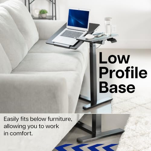 VIVO Black Mobile 28 x 16 inch Rolling Laptop Table with Tilt, CART-V02LT