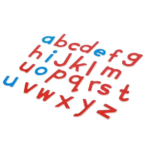 penepico Premium Montessori Small Moveable Alphabet – 255 Red & Blue Print Letters in Wooden Box, Phonics & CVC Word Building Set, Early Reading Language Materials for Kids 3-6, Homeschool Classroom