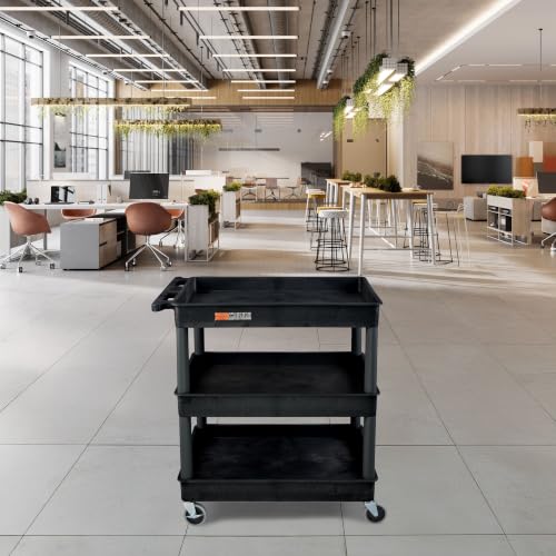 LUXOR TC111-B Large Tub Cart - Three Shelves