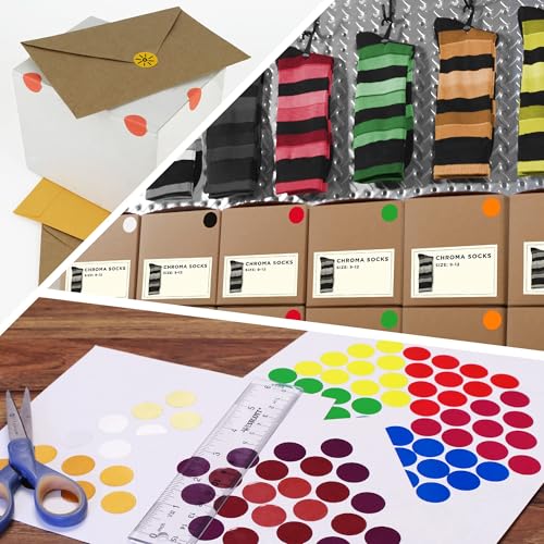 ChromaLabel White Dot Stickers, 3/4 Inch, 1000/Box Case of 5