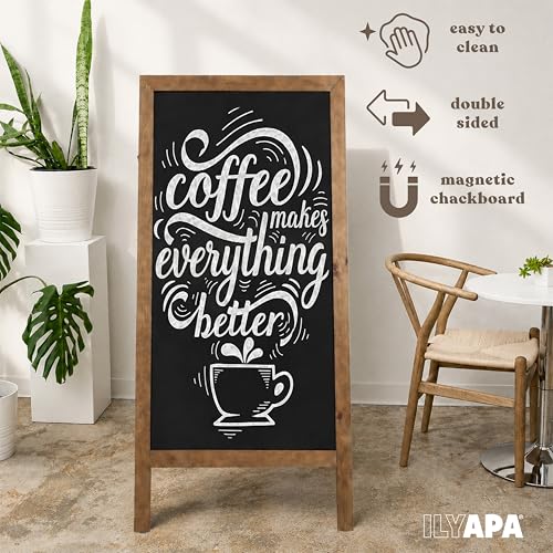 Ilyapa A Frame Chalk Board Easel Sign 27x58 in - Sandwich Signs Outdoor