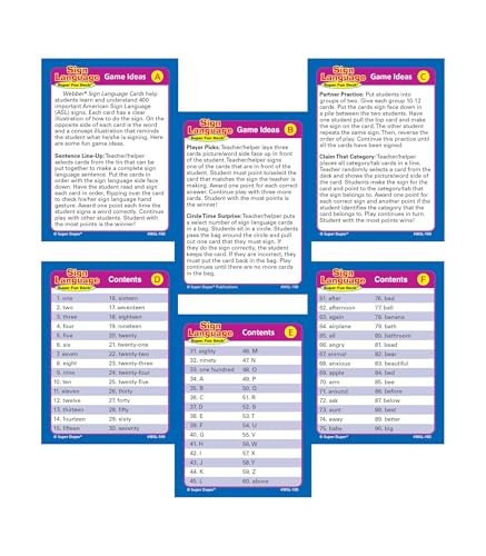 Super Duper Publications| 400 American Sign Language (ASL) Flash Cards Fun Deck | Educational Learning Resource for Children