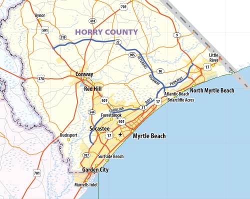 South Carolina Laminated Wall Map (48" wide x 38" high)
