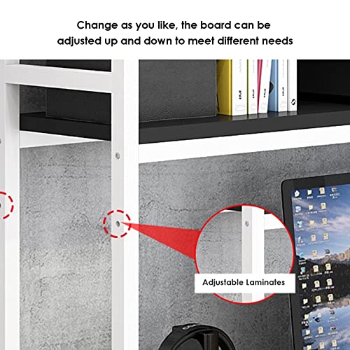 Bookshelf, 3 Layer Desktop Bookshelf - Desktop Organizer Office Storage Rack, Adjustable Multi-layer Bookshelf Desktop Racks, 3 Tier Desktop Bookcase For Computer Desk, Desktop Organizer Shelf Racks(A