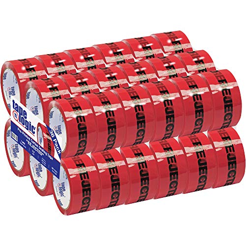 Top Pack Supply Tape Logic® Pre-Printed Carton Sealing Tape, "Rejected", 2.2 Mil, 2" x 55 yds. Black/Red (Case of 36)