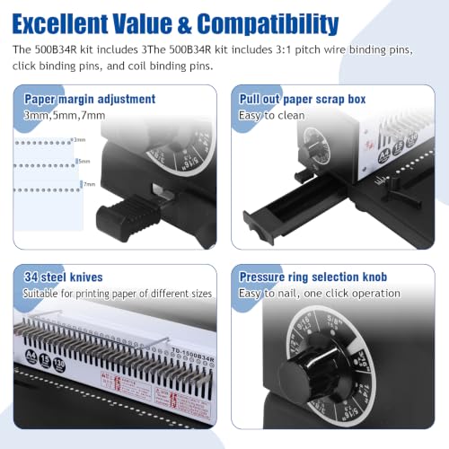 1500B34R Small Coil Binding Tools Wear Resist for Office Supplies