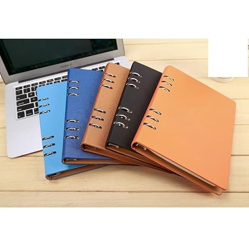 NSUQOA JSEIAJB Faux Leather Notebook A4 A6 B5 A5 Spiral Planner Hard Cover Office Business Notepad Binder(Black,A5 size 232x177mm)