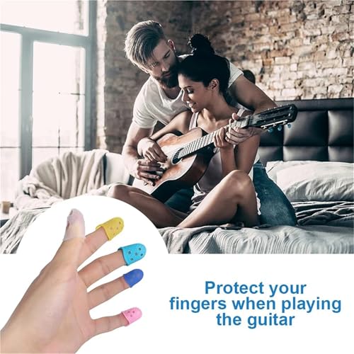 Rubber Fingers Tips 70 Pcs Silicone Guitar Finger Protectors in 5 Sizes
