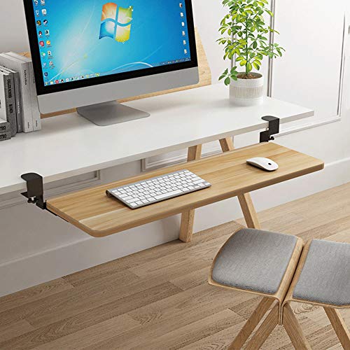 ACXZ Keyboard Tray Under Desk Sliding with C Clamp Mount System, Slide-Out Platform Computer Keyboard Drawer, for Typing, No Drilling(52cm×25cm, 65cm×25cm, 75cm×25cm)