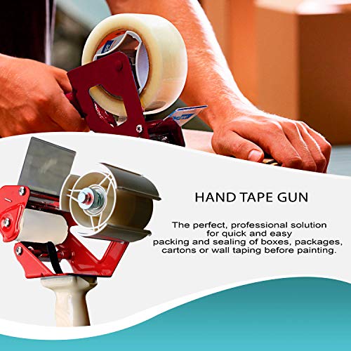 APQ Industrial Packing Tape Dispenser for 2" Tape. Side Loading Tape Gun. Heavy Duty Hand Tape Gun. Lightweight and Portable for Commercial Packaging, Shipping, Moving, Carton and Box Sealing.
