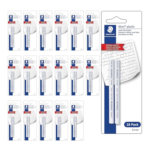 STAEDTLER Mars Plastic Eraser Refills - 18 Pack, 36 Count