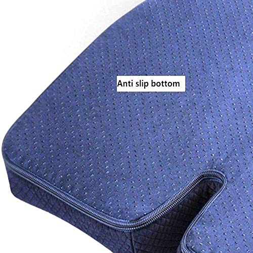 NCRD Seat Cushion Pillow for Office Chair - Memory Foam Firm Coccyx Pad - Tailbone, Sciatica, Lower Back Pain Relief - Contoured Posture Corrector for Car,Home,Office (Color : Blue)