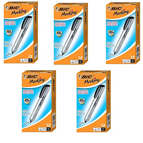 Intensity Retractable Permanent Marker, Fine Bullet Tip, Black, Dozen
