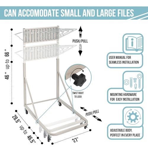 Adir Mobile Blueprint Holder – Construction Plan Rack, Map Organizer, Blueprint Rack, and Poster Display Rack for Jobsite and Office (Without Blueprint Clamps)