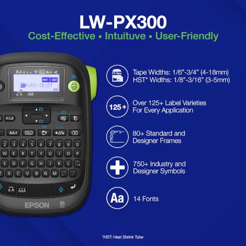 LABELWORKS Epson LW-PX300VP Industrial Label Maker Kit - Case Included