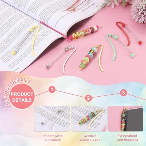 Beadable Metal Bookmark 38Pcs Vibrant 19-Color Collection Metal Bookmarks