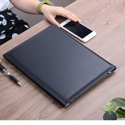 GFHSKRPL A4 File Folder Clipboard Writing Pad Memo Clip Board Clips Leather Multifunctional Folder Utility Conference Clip(White-Patch Five-Pointed star4)