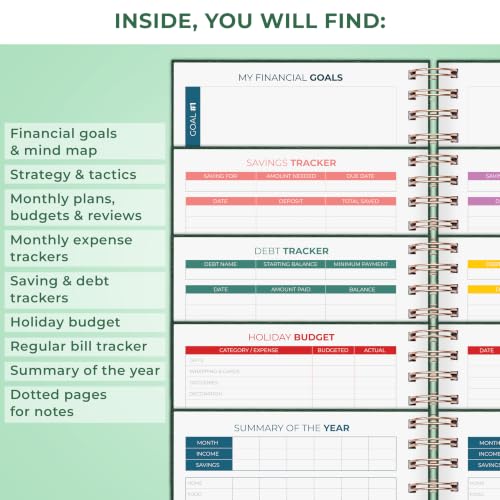 Clever Fox Budget Planner & Monthly Bill Organizer, Medium Dark Green