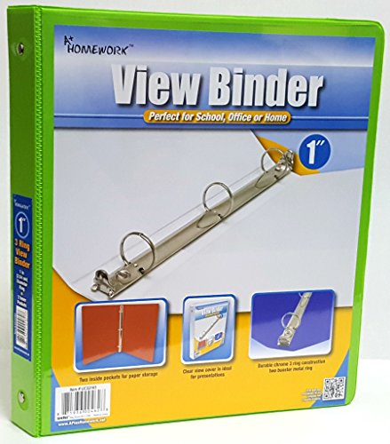 A+ Homework 1" View Pocket Binder - Lime Green