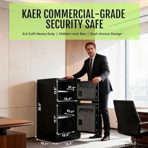 KAER 8.6 CuFt Extra Large Heavy Duty Home Safe Box with Hidden Lock Box