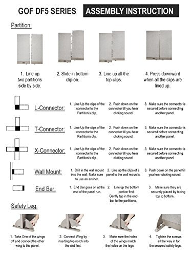 GOF Office Partition Single Panel (24" w x 60" h) 2ft x 5ft