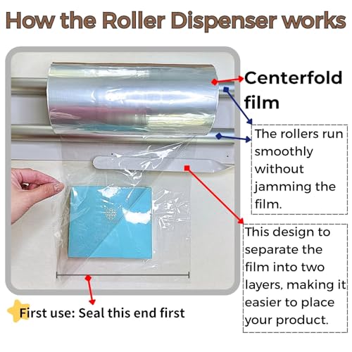 Weiwei - 60cm Desktop Shrink Wrap Film Roller Dispenser – Fits Up to 24” Rolls, Perfect Match with Heat Sealer