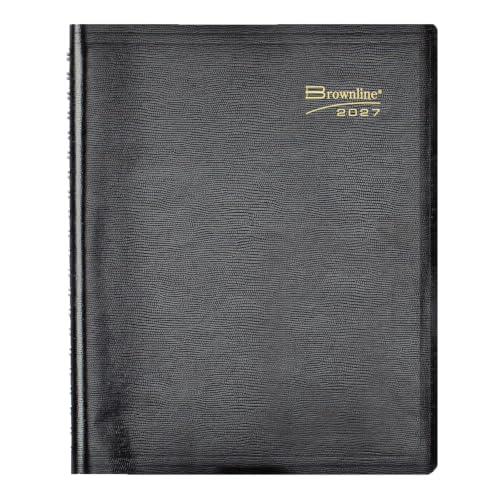 Brownline® 2027 Essential Daily Professional Planner, Four-Person Appointment Book, 12 Months, January to December, Twin-Wire Binding, 11" x 8.5", Black (CB960.BLK)