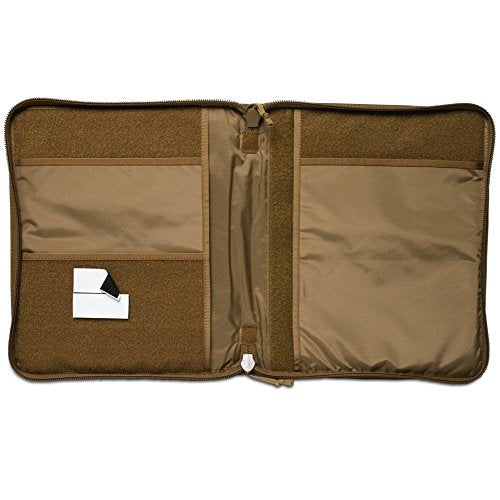 Tactical Notebook Covers Tactical 3-Ring Binder Cover | Fits 0.5"-1" Binders | Zippered Case for Military Field Admin | Durable Cordura Organizer for Documents & Notes (Coyote Brown)
