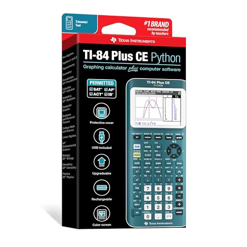 TI-84 Plus CE Graphing Calculator Texas Instruments, Trinomial Teal