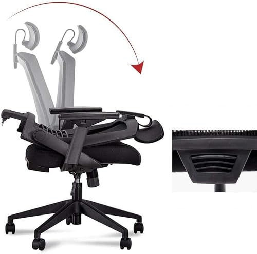 Leisure Chairs Office Chair High Back Swivel Mesh Chair Desk Chair Tilt Function Adjustable Armrest Headrest Seat Height 40 50cm Durable Strong
