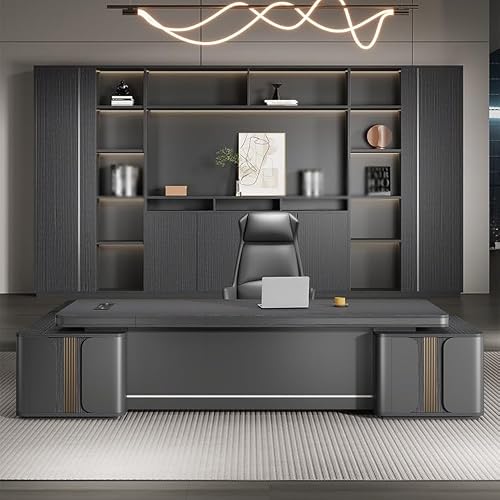 LINKIO Home Office Desks Atmospheric Boss Office Modern Furniture Large Desk Manager Room President Desk Computer Table Desk(2.2m)