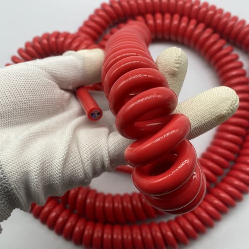 1 Coiled Power Cord 2 Core 1.5mm Square Spiral Cable Red Copper Spring Wire