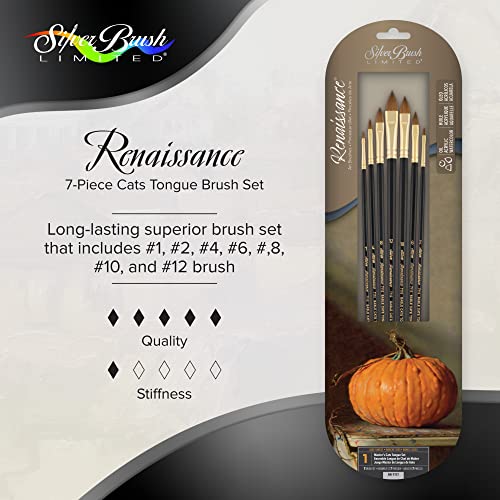 Silver Brush Limited Renaissance Cats Tongue Oil Paintbrush Set, 7pc
