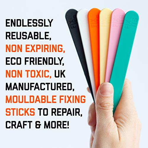 Fixits Gift Tin with 12 x 10g Reusable Mouldable Eco Glue Stick Alternative, Booklet & 3 x FixIts Stickers - Unusual Gift Idea, Student Essentials for University, House Warming Gift