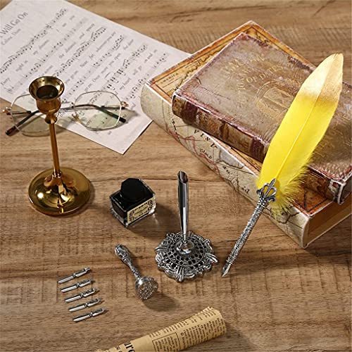 Halloween Cute Feather Pens Set Calligraphy Set Feather Fountain Pens Set (Color : A) (G)