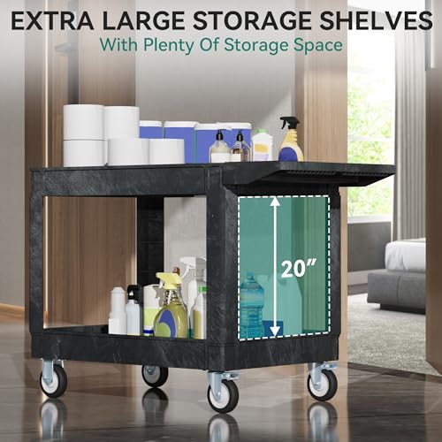 YITAHOME Utility Cart on Wheels 45 x 25 Inch w/Swivel Wheels(2 Brake)