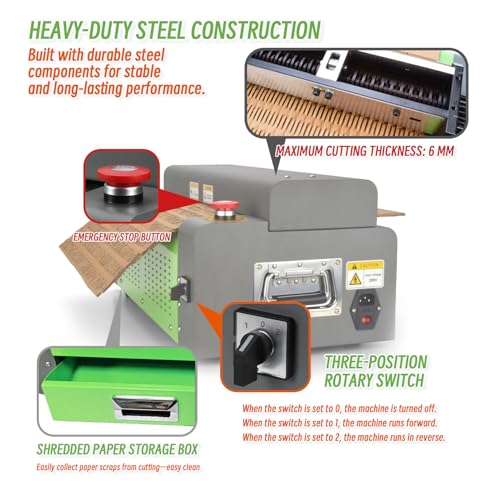 TYXMPH Cardboard Expansion Machine Cardboard Shredder Honeycomb Packing Filler Machine Converts Waste Cartons to Packing Material 325mm Cutting Width for Warehouse Shipping