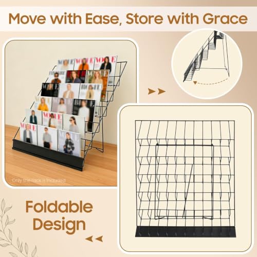 YUYANSHOP 6 Tier Tabletop Book Rack for Magazines, Records, Brochures