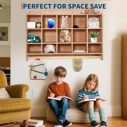Tedyle 5-Section Cubby Storage Organizer with 15 Cubbies – Classroom Coat Locker with Anti-Tip Anchors for Daycare, Kindergarten & Home Use