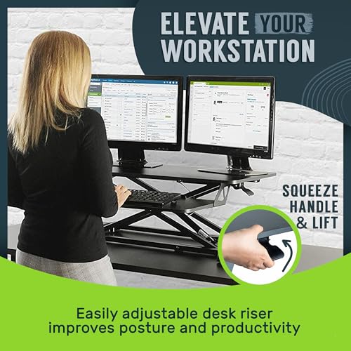TechOrbits Black 32 in Standing Desk Converter, OF-S05-1