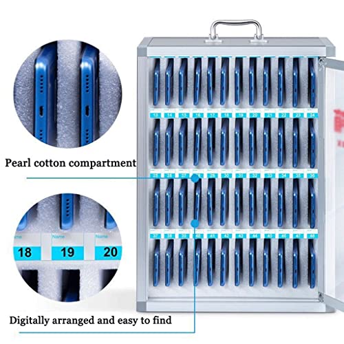 Mobile Phone Safe Deposit Box Pocket Chart Storage Cabinet, Student Storage Box, Wall-Mounted with A Locked Can Be Carried by Hand for Classroom Office (Size : 60)