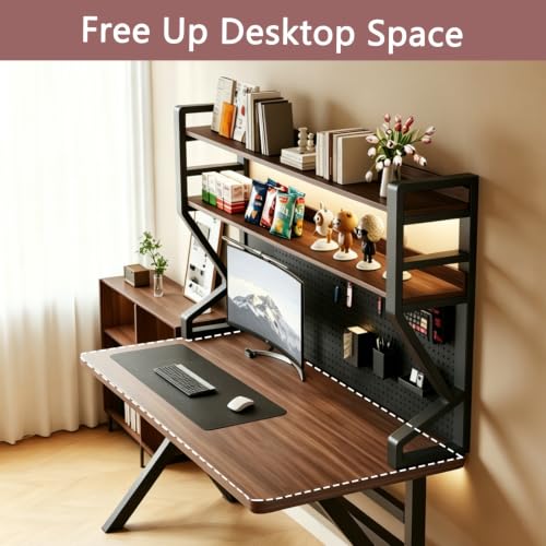 Desk Shelf, 2-Tier Desktop Organizer, 53.1" L,Desk Hutch Storage Rack