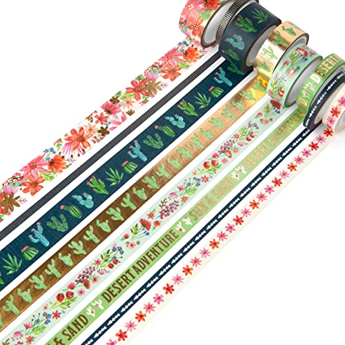 Recollections Cactus Crafting Washi Tape Set, 12 Packs: 8 ct. (96 Total)