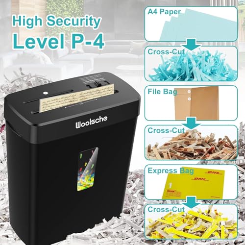 Paper Shredder for Home Office - 10-Sheet Cross Cut Paper with 3.43-Gallon Bin - Shreds CD and Credit Card - Durable, Fast, and Jam Proof - P-4 Security Level