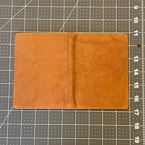 Trani Designs - Leather Bifold Double Jotter, 3x5 Index Card Holder, Chicory Tan Calf Antique, Handmade, Executive Notepad
