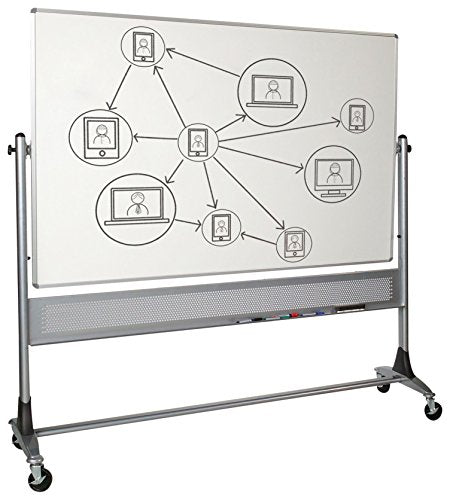 Best-Rite 669RG-HH Platinum Mobile Reversible Whiteboard Easel, 4 x 6 Feet Panel Size, Dura-Rite HPL Markerboard Surface