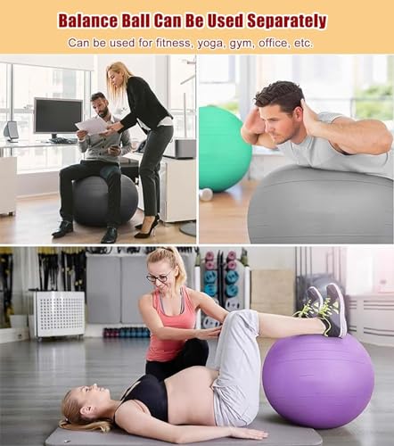 YXCUSAM Yoga Ball Chair, Ergonomic Fitness Ball Seat, Office Balance Ball Posture Chair for Adults/Pregnant Women (Purple)